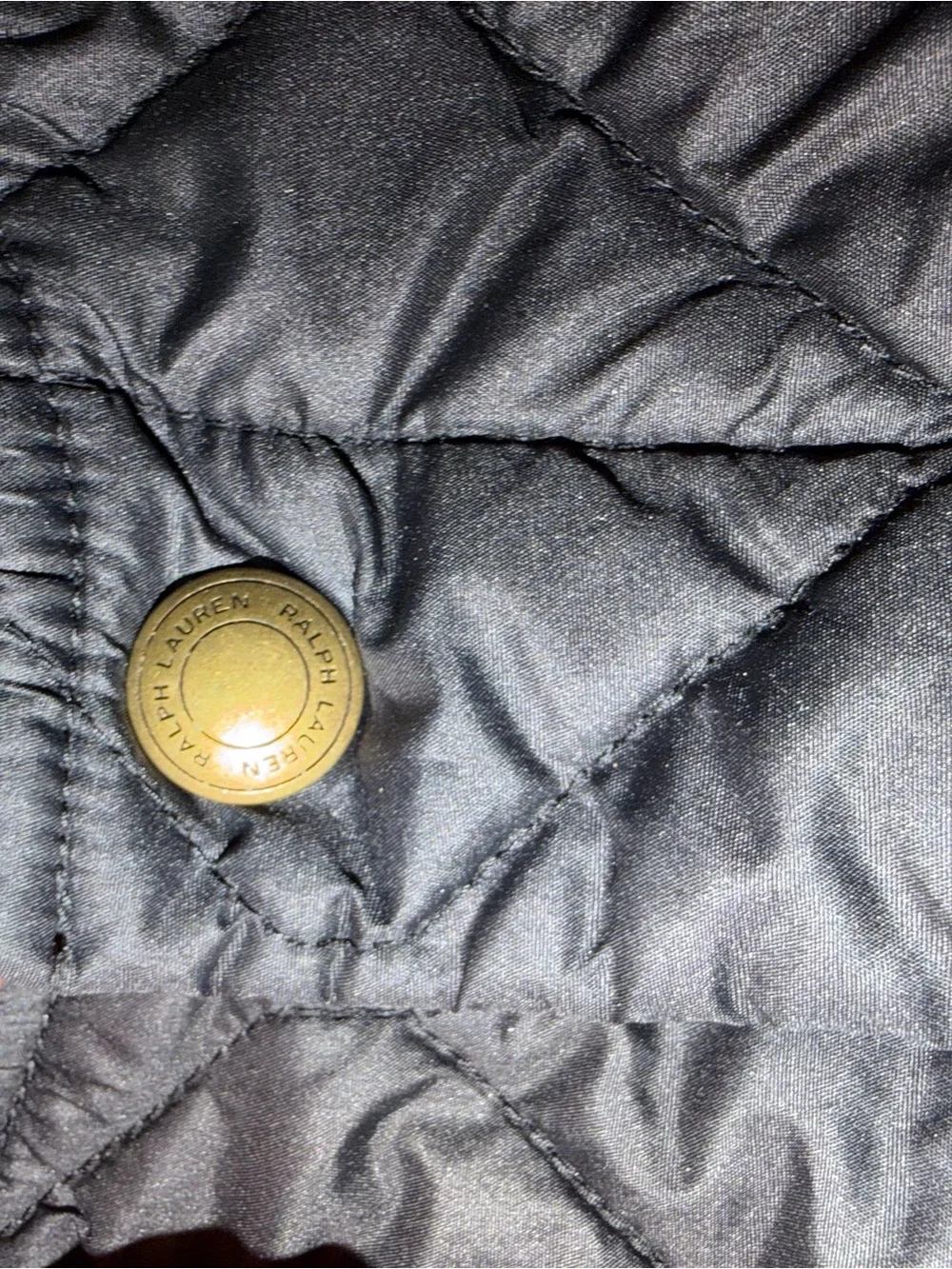 Ralph Lauren Black Quilted Jacket with Brass Snap